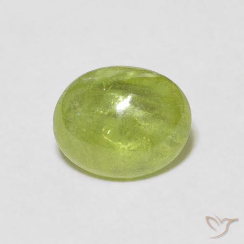1.10ct Natural Verde lima esfena, Ovalada, Transparente