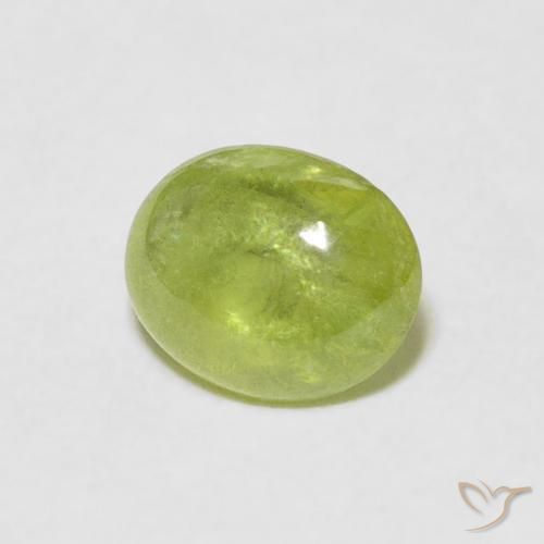 esfena Verde lima natural de 1.10 ct, Ovalada, Transparente