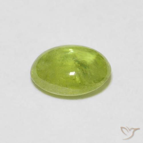 esfena Verde lima natural de 1.10 ct, Ovalada, Transparente