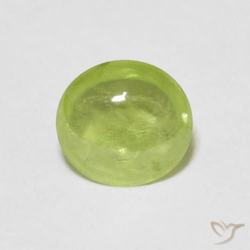 0.80ct Natural Verde vivo esfena, Ovalada, Transparente