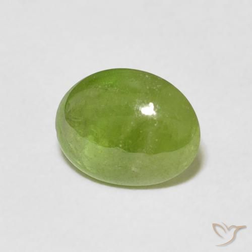 esfena Verde medio natural de 1.16 ct, Ovalada, Transparente