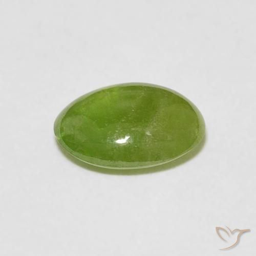 esfena Verde medio natural de 1.16 ct, Ovalada, Transparente