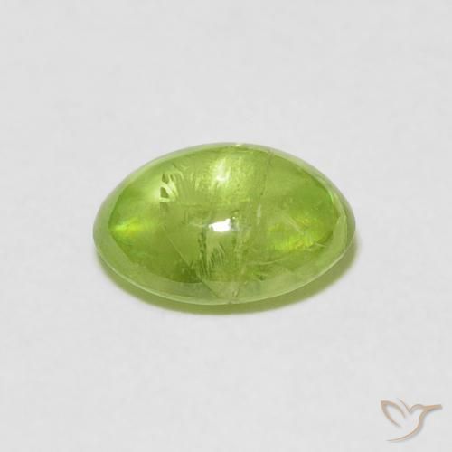 esfena Verde vivo claro natural de 1.60 ct, Ovalada, Transparente