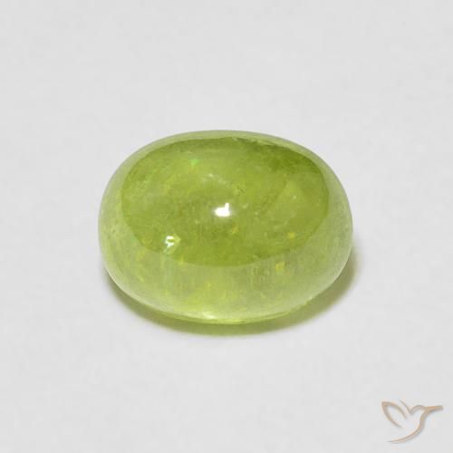 1.64ct Natural Verde medio esfena, Ovalada, Transparente