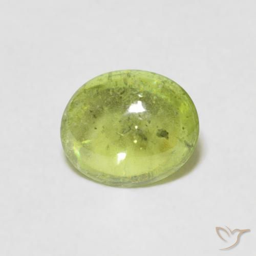 0.61ct Natural Verde medio esfena, Ovalada, Transparente