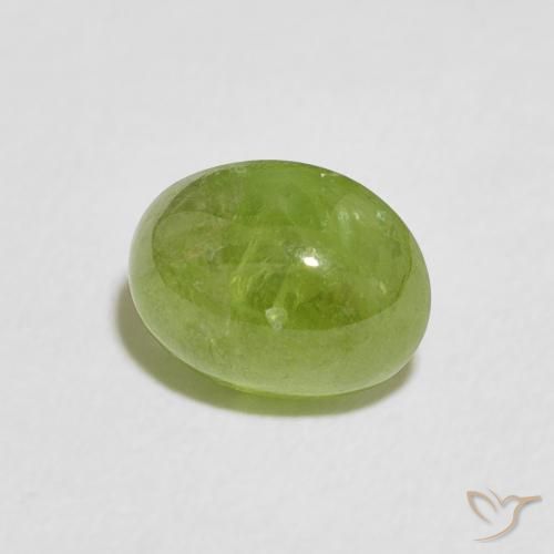 esfena Verde medio natural de 1.77 ct, Ovalada, Transparente
