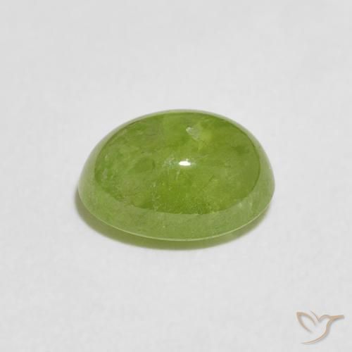 esfena Verde medio natural de 1.77 ct, Ovalada, Transparente