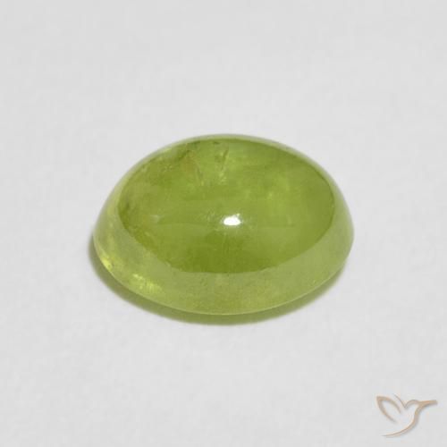 esfena Verde medio natural de 2.03 ct, Ovalada, Transparente