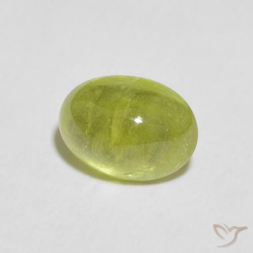 esfena Verde Oliva natural de 1.86 ct, Ovalada, Transparente