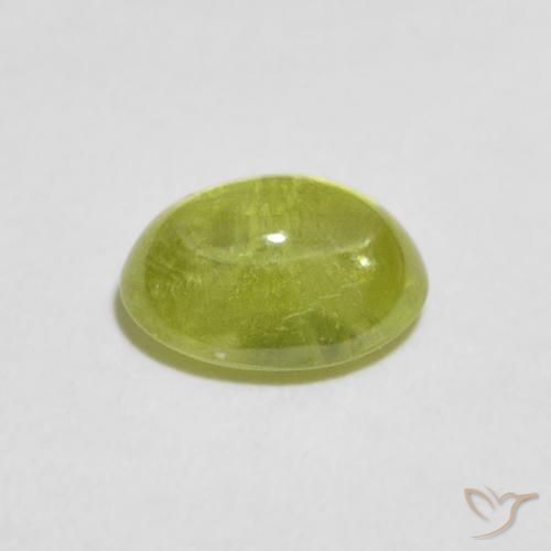 esfena Verde Oliva natural de 1.86 ct, Ovalada, Transparente