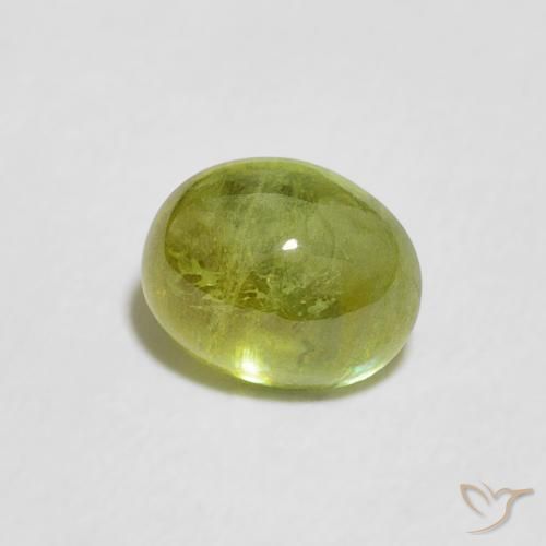 esfena Verde Oliva natural de 1.09 ct, Ovalada, Transparente