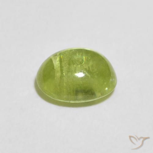 esfena Verde vivo natural de 1.20 ct, Ovalada, Transparente