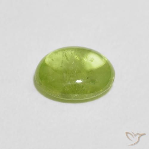 esfena Verde medio natural de 1.04 ct, Ovalada, Transparente