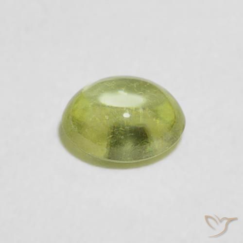 esfena Verde lima natural de 0.53 ct, Ovalada, Transparente