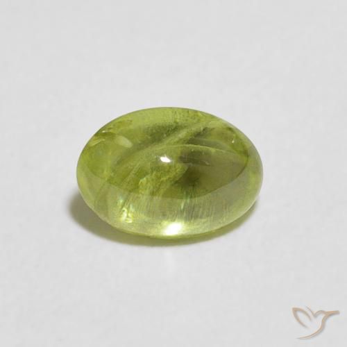 0.97ct Natural Verde Oliva esfena, Ovalada, Transparente