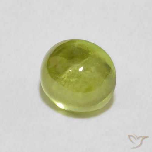 esfena Verde terroso cálido natural de 1.39 ct, Ovalada, Transparente