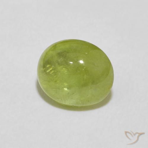 esfena Verde Oliva natural de 1.57 ct, Ovalada, Transparente