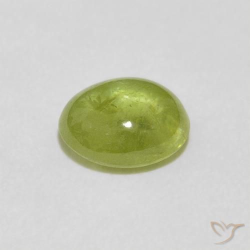 esfena Verde Oliva natural de 1.57 ct, Ovalada, Transparente