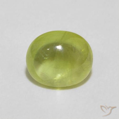 esfena Verde medio natural de 1.32 ct, Ovalada, Transparente