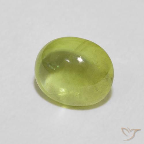 esfena Verde medio natural de 1.32 ct, Ovalada, Transparente