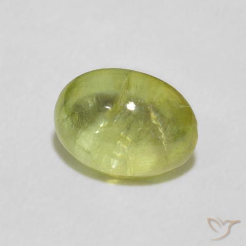 esfena Verde claro natural de 1.86 ct, Ovalada, Transparente