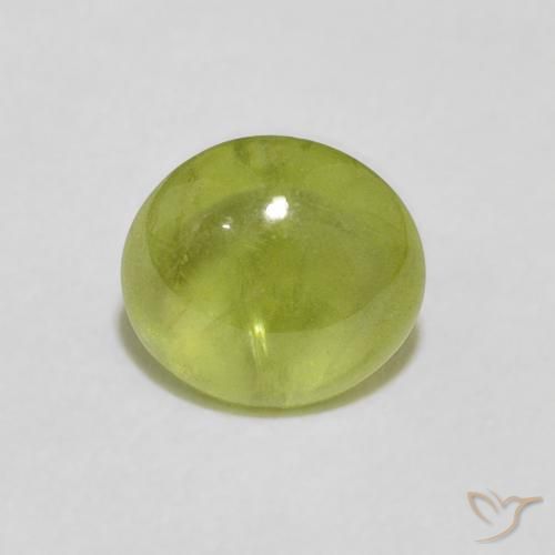 1.75ct Natural Verde bosque cálido esfena, Ovalada, Transparente