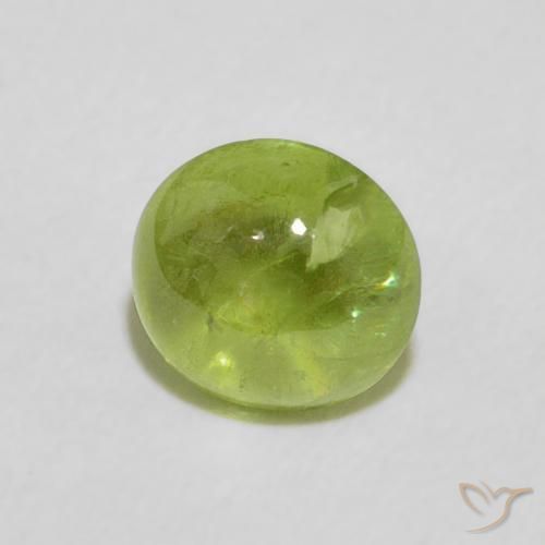 esfena Verde medio natural de 1.18 ct, Ovalada, Transparente