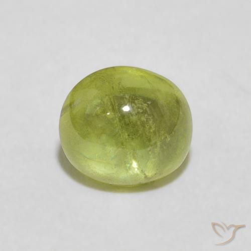 1.17ct Natural Verde amarillento esfena, Ovalada, Transparente