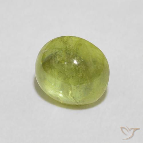 esfena Verde amarillento natural de 1.17 ct, Ovalada, Transparente