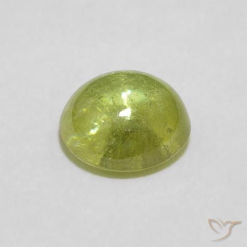 esfena Verde amarillento natural de 1.17 ct, Ovalada, Transparente