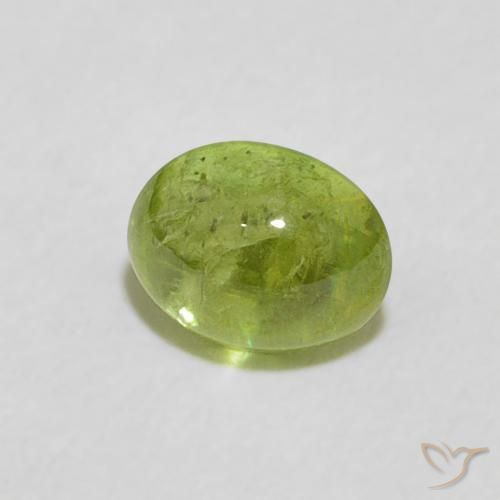 esfena Verde vivo natural de 0.82 ct, Ovalada, Transparente