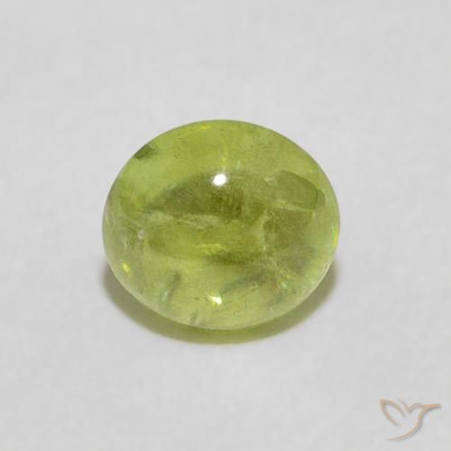 0.76ct Natural Verde vivo esfena, Ovalada, Transparente