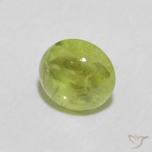 esfena Verde vivo natural de 0.76 ct, Ovalada, Transparente