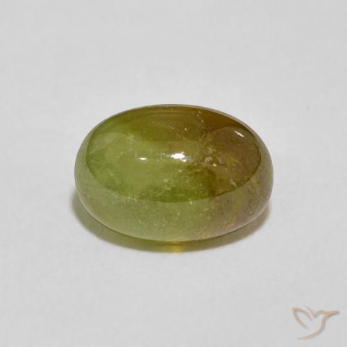 2.86ct Natural Verde amarillento esfena, Ovalada, Transparente