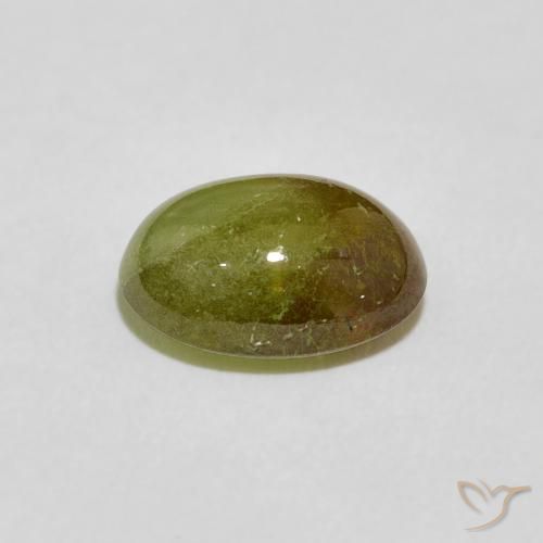 esfena Verde amarillento natural de 2.86 ct, Ovalada, Transparente
