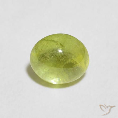 0.85ct Natural Verde Oliva esfena, Ovalada, Transparente