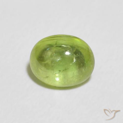 0.81ct Natural Verde vivo esfena, Ovalada, Transparente