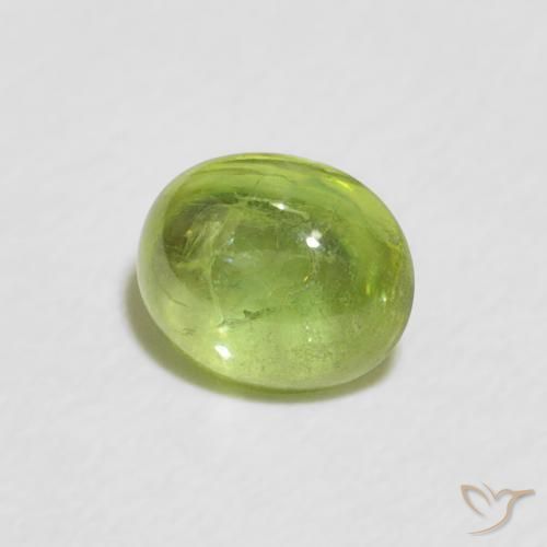 esfena Verde vivo natural de 0.81 ct, Ovalada, Transparente