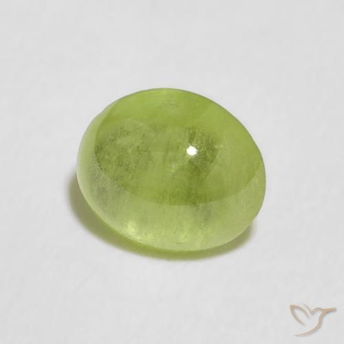 esfena Verde vivo claro natural de 0.98 ct, Ovalada, Transparente