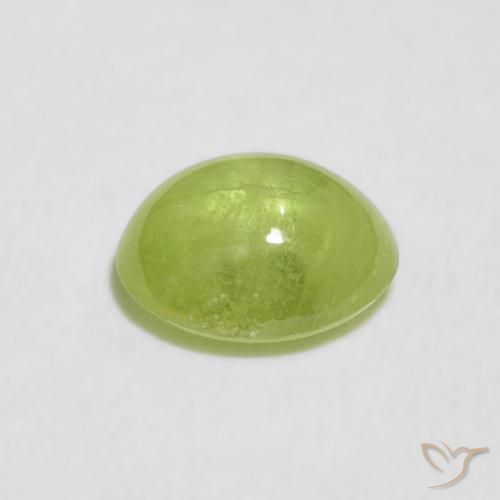 esfena Verde vivo claro natural de 0.98 ct, Ovalada, Transparente