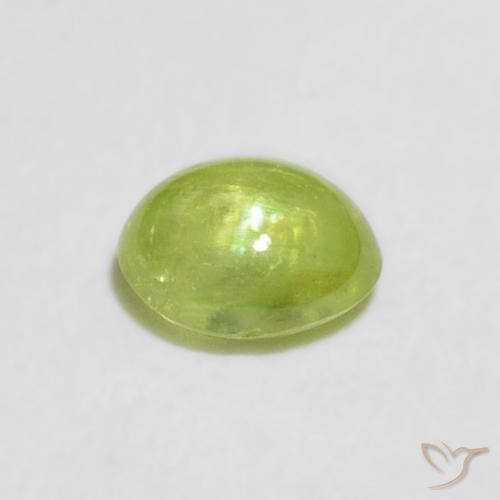 esfena Verde medio natural de 0.72 ct, Ovalada, Transparente
