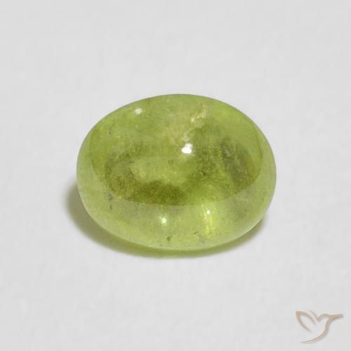 0.91ct Natural Verde medio esfena, Ovalada, Transparente