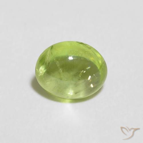 0.65ct Natural Verde vivo esfena, Ovalada, Transparente