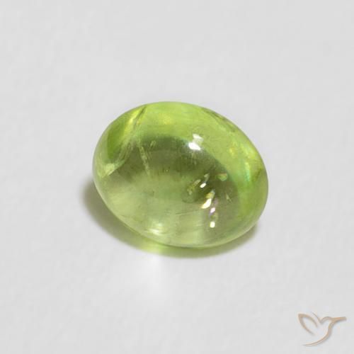 esfena Verde vivo natural de 0.65 ct, Ovalada, Transparente