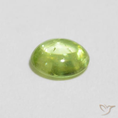 esfena Verde vivo natural de 0.65 ct, Ovalada, Transparente