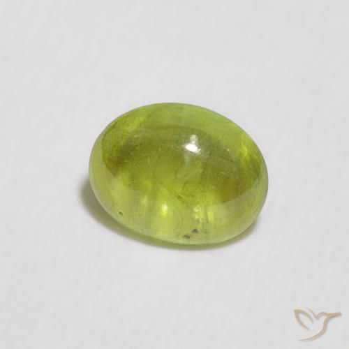 esfena Verde Oliva natural de 0.51 ct, Ovalada, Transparente