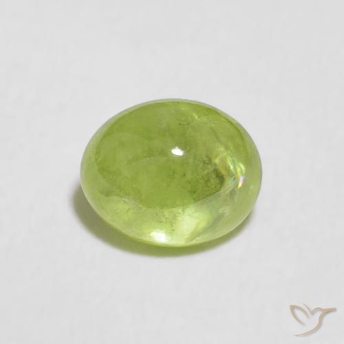 0.89ct Natural Verde vivo esfena, Ovalada, Transparente