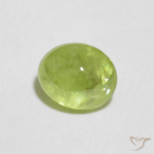 esfena Verde vivo natural de 0.89 ct, Ovalada, Transparente