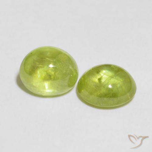 Gemas de esfena Verde vivo natural de 2.74 ct, Ovalada, Transparente