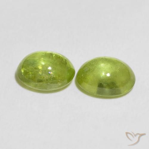 Gemas de esfena Verde medio natural de 2.70 ct, Ovalada, Transparente